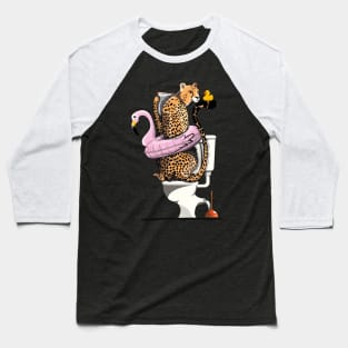 Cheetah on the Toilet Baseball T-Shirt